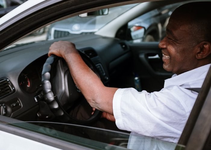 Smiling customer